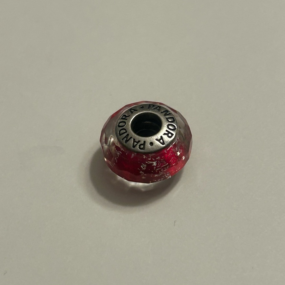 Pandora Red Shimmer Murano Glass & SS .925 Charm 791654 - Picture 4 of 6